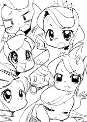 Size: 859x1214 | Tagged: safe, artist:moka, diamond tiara, cute, diamondbetes, grayscale, monochrome