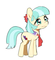 Size: 769x826 | Tagged: safe, artist:30clock, coco pommel, crying, simple background, solo