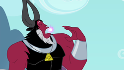 Size: 1280x720 | Tagged: safe, lord tirek, twilight's kingdom, eating, magic ball, meme, meme origin, scorpan's necklace, solo, throwing, tirek eats something/someone meme