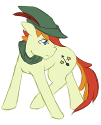 Size: 800x991 | Tagged: safe, artist:whtwvphntm, oc, oc only, oc:release light, earth pony, pony, hat, solo