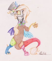 Size: 2300x2704 | Tagged: safe, artist:babel-the-butt, discord, eris, rule 63, solo, traditional art