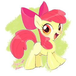 Size: 1000x1000 | Tagged: safe, artist:nora1211, derpibooru import, apple bloom, pixiv, solo