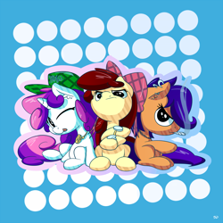 Size: 1200x1200 | Tagged: safe, artist:bobdude0, apple bloom, scootaloo, sweetie belle, album cover, commission, cutie mark crusaders, ear piercing, ghetto, hat, hip hop, male, necklace, smoking, thug, trap