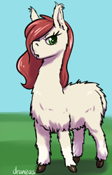 Size: 600x936 | Tagged: safe, artist:draneas, oc, oc only, oc:lana, llama, non-pony oc, solo