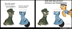 Size: 960x392 | Tagged: safe, artist:ethanchang, oc, oc only, oc:bellbottom, oc:portlock, oc:rapiddeploy, 1st awesome platoon, coast guard, comic, military, military uniform, navy, vulgar