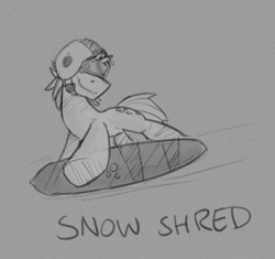 Size: 1264x1186 | Tagged: safe, artist:ponykai, double diamond, the cutie map, goggles, snow shred, snowboard, snowboarding