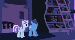 Size: 849x451 | Tagged: safe, screencap, night light, twilight velvet, the cutie mark chronicles, broken neck, hammerspace