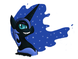 Size: 559x420 | Tagged: safe, artist:rachelsrandomart, nightmare moon, alicorn, pony, female, mare, simple background, solo, white background