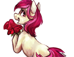 Size: 1294x989 | Tagged: safe, artist:johling, roseluck, earth pony, pony, flower, rose, simple background, solo, transparent background