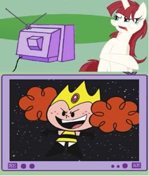 Size: 857x1009 | Tagged: safe, oc, oc only, oc:fausticorn, exploitable meme, lauren faust, meme, obligatory pony, op is a cuck, princess morbucks, tv meme