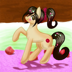 Size: 500x500 | Tagged: safe, artist:daliawolfsoul, ponified, solo, vanellope von schweetz, wreck-it ralph