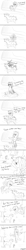 Size: 658x6210 | Tagged: safe, artist:zippysqrl, oc, oc only, oc:viva reverie, sheep, comic, comic strip, dialogue, grayscale, minecraft, monochrome, pointing, sniffing, speech, swimming, tree, water