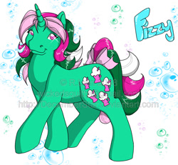 Size: 956x884 | Tagged: safe, artist:decemberstar, fizzy, g1, bubble, watermark