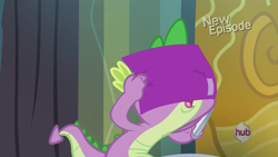 Size: 1920x1080 | Tagged: safe, derpibooru import, screencap, spike, dragon, power ponies (episode), comic book