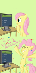 Size: 1280x2560 | Tagged: safe, artist:squiby-327, posey, pony, g1, alternate hairstyle, ask, ask posey, bipedal, comic, computer, eyes closed, solo, tumblr