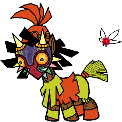 Size: 388x389 | Tagged: safe, artist:plantpony, parasprite, crossover, ponified, skull kid, solo, the legend of zelda, the legend of zelda: majora's mask