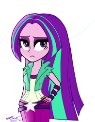 Size: 900x1150 | Tagged: safe, artist:allpony, artist:lisan1997, aria blaze, equestria girls, rainbow rocks, alternate hairstyle, loose hair, simple background, solo, transparent background, vector