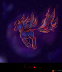 Size: 2000x2300 | Tagged: safe, artist:scouthiro, pony, dark, female, fire, mare, nebula, sky, solo, space, stars