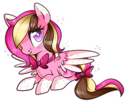 Size: 756x597 | Tagged: safe, artist:suzuii, oc, oc only, oc:sprinkle treats, bow, hair bow, solo, tail bow