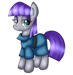 Size: 1500x1536 | Tagged: safe, artist:sofywywy, maud pie, earth pony, pony, clothes, female, gray coat, mare, purple mane, solo