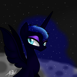 Size: 800x798 | Tagged: safe, artist:kayak94, nightmare moon, alicorn, black coat, female, horn, mare, simple background, solo