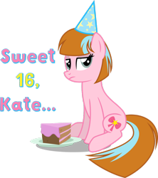 Size: 1024x1154 | Tagged: safe, artist:katequantum, oc, oc only, birthday, solo