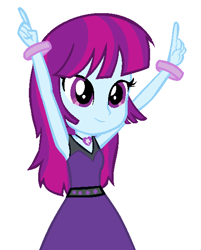 Size: 474x590 | Tagged: safe, artist:berrypunchrules, mystery mint, equestria girls, background human, cute, dancing, mysterybetes, simple background, solo, white background