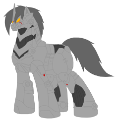 Size: 2209x2339 | Tagged: safe, artist:pyrus-leonidas, fanfic:the bridge, android, godzilla (series), kiryu, kiryu (godzilla series), mechagodzilla, ponified, solo