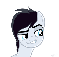 Size: 800x761 | Tagged: safe, artist:gryphonia, danny fenton, danny phantom, ponified, smugdash, solo