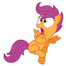 Size: 3600x3600 | Tagged: safe, artist:reginault, scootaloo, pegasus, pony, .svg available, female, filly, shocked, simple background, solo, transparent background, vector