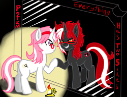 Size: 1300x1000 | Tagged: safe, artist:potzm, oc, oc only, oc:lawyresearch, oc:lawyshadow, pony, unicorn, glasses, mirror