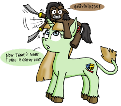 Size: 956x836 | Tagged: safe, artist:merkleythedrunken, oc, oc only, oc:buttercheese, oc:seth ferai, classical unicorn, hat, leonine tail