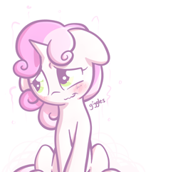 Size: 1280x1234 | Tagged: safe, artist:spikedmauler, sweetie belle, blushing, cute, diasweetes, giggling, go ask sweetie belle