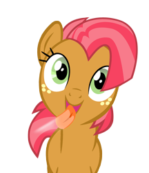 Size: 1280x1482 | Tagged: safe, artist:umbra-neko, babs seed, fourth wall, licking, licking ponies, simple background, solo, transparent background, vector