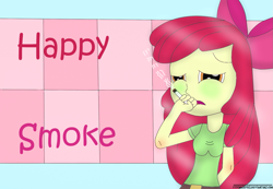 Size: 1525x1055 | Tagged: safe, artist:ytpinkiepie2, apple bloom, equestria girls, cigarette, smoking