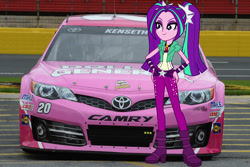 Size: 1024x682 | Tagged: safe, aria blaze, equestria girls, rainbow rocks, car, charlotte motor speedway, equestria girls in real life, matt kenseth, nascar, north carolina, photo, race track, racecar, racing, solo, the dazzlings, toyota, toyota camry, vector