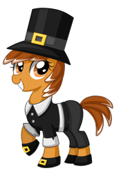 Size: 2016x2880 | Tagged: safe, artist:thecheeseburger, oc, oc only, pilgrim outfit, solo, thanksgiving