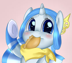 Size: 500x435 | Tagged: safe, artist:askprincessargenta, oc, oc only, oc:princess argenta, argentina, cute, empanada, female, filly, nation ponies, ocbetes, ponified, solo