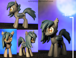 Size: 1500x1138 | Tagged: safe, artist:aplexpony, oc, oc only, oc:speck, bat pony, pony, female, figurine, mare, sculpture, solo