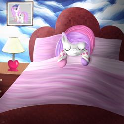 Size: 2000x2000 | Tagged: safe, artist:ogniva, oc, oc only, bed, sleeping, solo