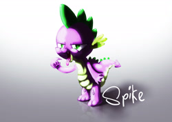 Size: 2510x1779 | Tagged: safe, artist:ladyb0ner, spike, dragon, gradient background, male, solo