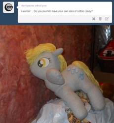 Size: 864x936 | Tagged: safe, artist:eratosofcyrene, ask, ask plushies, irl, photo, plush derpy, plushie, rl, tumblr