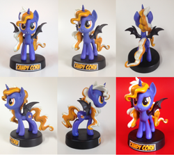 Size: 1024x915 | Tagged: safe, artist:mlpony46, oc, oc only, oc:candy corn, bat pony, pony, bat pony unicorn, fangs, female, figurine, mare, sculpture