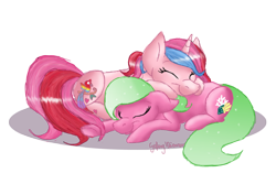 Size: 1200x800 | Tagged: safe, artist:goferyidzemor, g3, g3 to g4, generation leap, shell belle, shipping, snuggling, sunrise song