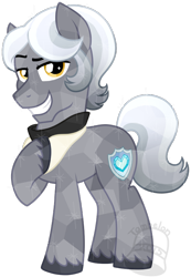 Size: 484x700 | Tagged: safe, artist:tambelon, oc, oc only, oc:sterling silver, crystal pony, pony, male, watermark