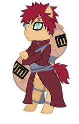 Size: 453x714 | Tagged: safe, gaara, naruto, ponified, simple background, white background