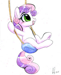 Size: 683x837 | Tagged: safe, artist:prettypinkpony, sweetie belle, cute, diasweetes, solo, swing