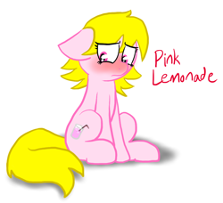 Size: 894x816 | Tagged: safe, artist:normalevan, oc, oc only, oc:pink lemonade, blushing