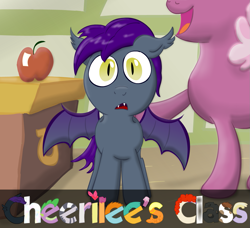 Size: 1235x1127 | Tagged: safe, artist:ultrathehedgetoaster, cheerilee, oc, bat pony, pony, cheerilee's class, fanfic, fanfic art