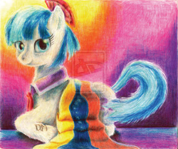 Size: 1024x856 | Tagged: safe, artist:danieldashdesign, coco pommel, solo, traditional art, venezuela